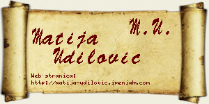 Matija Udilović vizit kartica